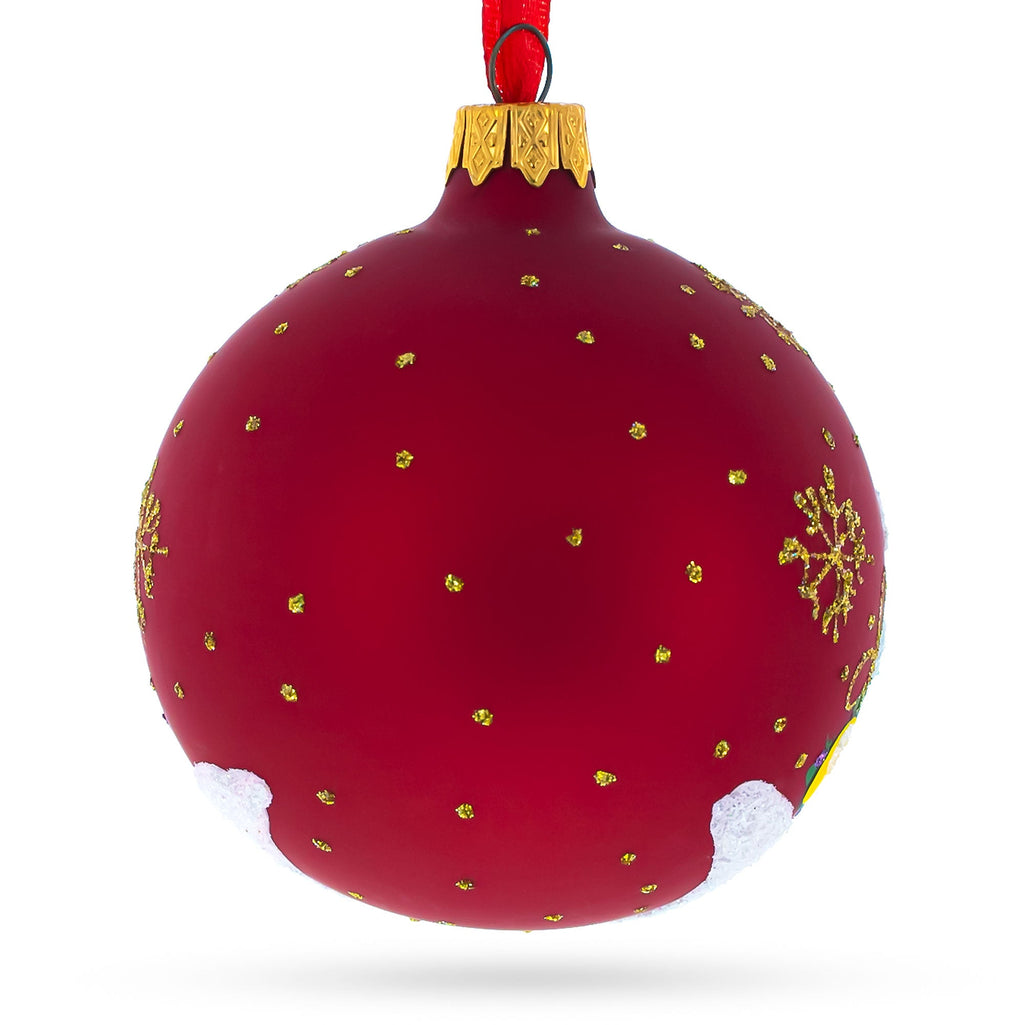 Dogs Celebrating with Cocktails Glass Ball Christmas Ornament 3.25 Inches