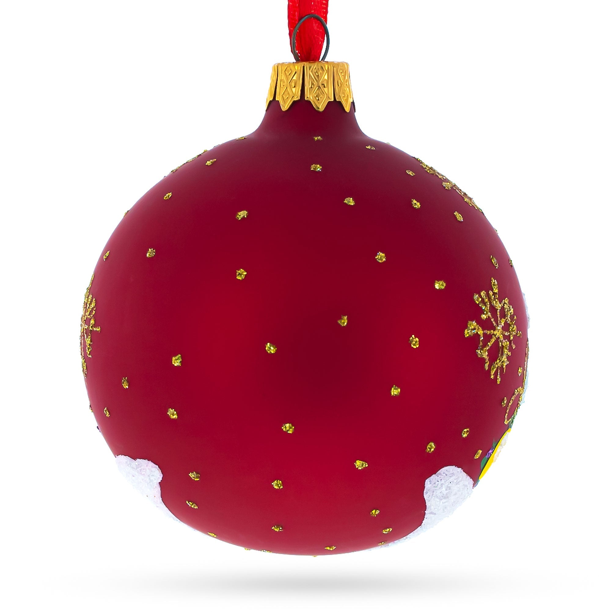 Dogs Celebrating with Cocktails Glass Ball Christmas Ornament 3.25 Inches
