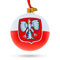Poland Coat of Arms Glass Ball Christmas Ornament 3.25 Inches
