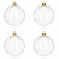 Set of 4 Clear Glass Ball Christmas Ornaments DIY Craft 4 Inches
