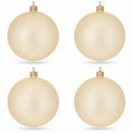 Set of 4 Beige Glass Ball Christmas Ornaments 4 Inches