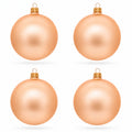Set of 4 Rose Gold Glass Ball Ornaments 4 Inches