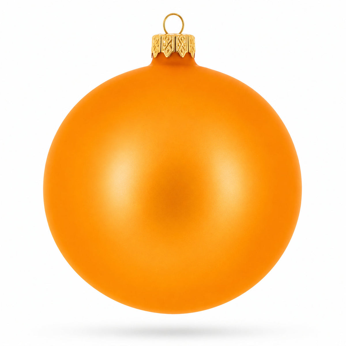 Set of 4 Matte Orange Glass Ball Christmas Ornaments 4 Inches