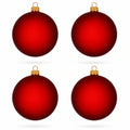 Set of 4 Translucent Red Glass Ball Christmas Ornaments 4 Inches