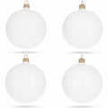 Set of 4 Matte White Glass Ball Christmas Ornaments 4 Inches
