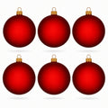 Set of 6 Translucent Red Glass Ball Christmas Ornaments 3.25 Inches