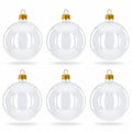 Set of 6 White Glossy Glass Ball Christmas Ornaments 3.25 Inches