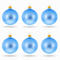 Set of 6 Matte Light Blue Glass Ball Christmas Ornaments 3.25 Inches