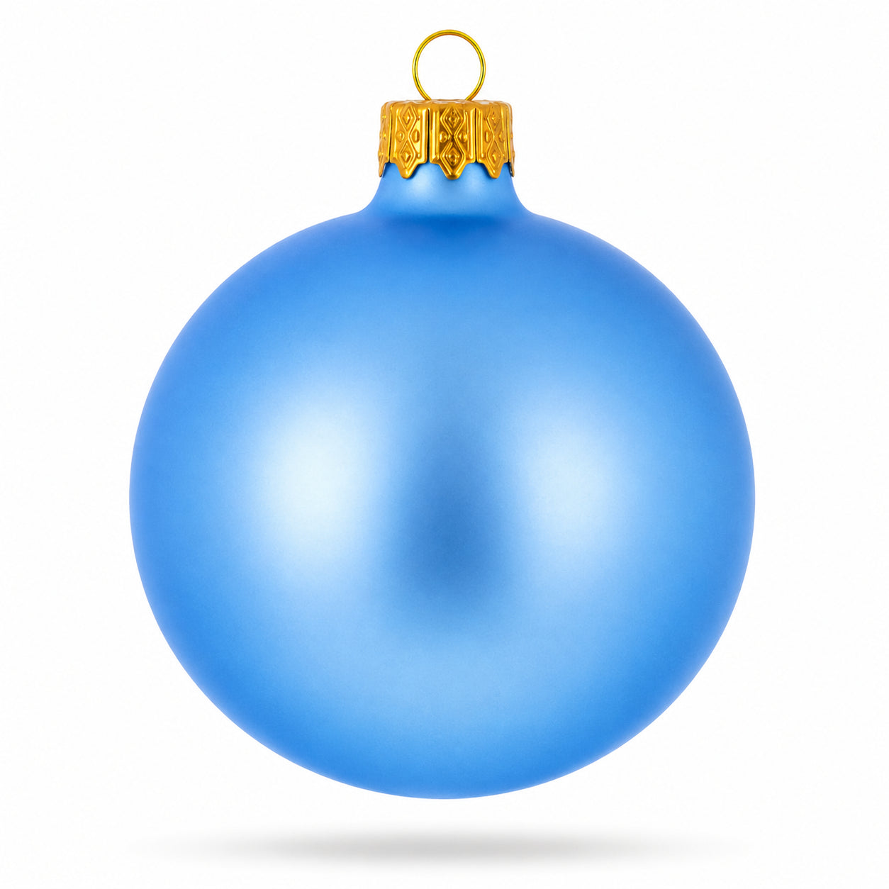 Set of 6 Matte Light Blue Glass Ball Christmas Ornaments 3.25 Inches