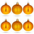 Set of 6 Matte Gold Glass Ball Christmas Ornaments 3.25 Inches