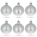 Set of 6 Matte White Glass Ball Christmas Ornaments 3.25 Inches