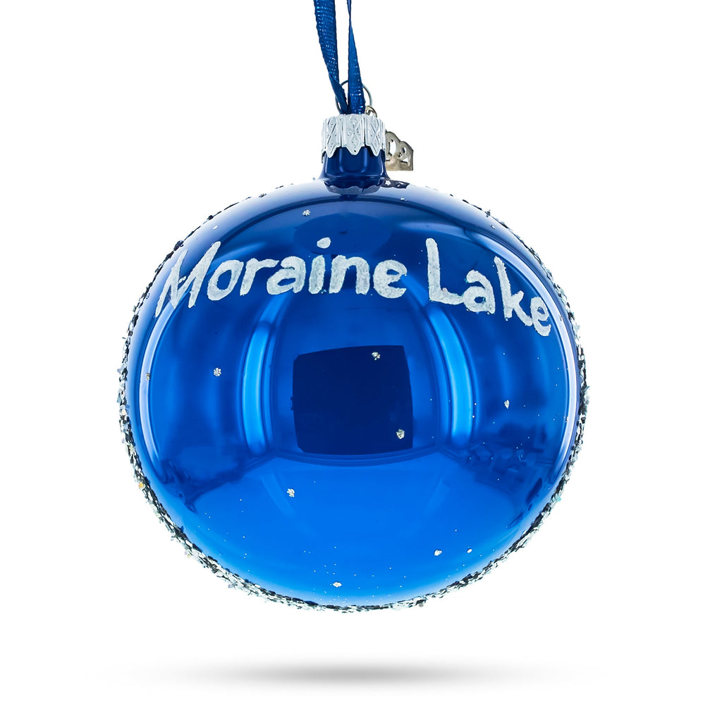 Moraine Lake near Banf, Alberta, Canada Glass Ball Christmas Ornament 4 Inches