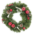 Ukrainian Christmas Wreath w. Frosted Straw Bows, Apples & Pine Cones 16 Inches