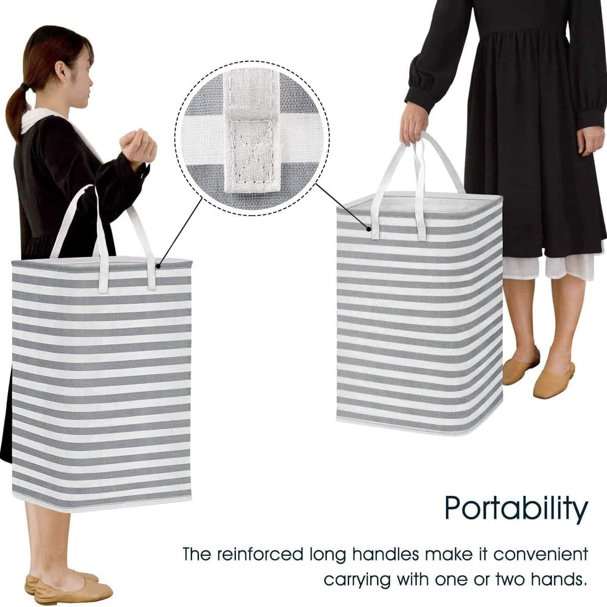 Large Foldable Tall Laundry Basket Storage Basket