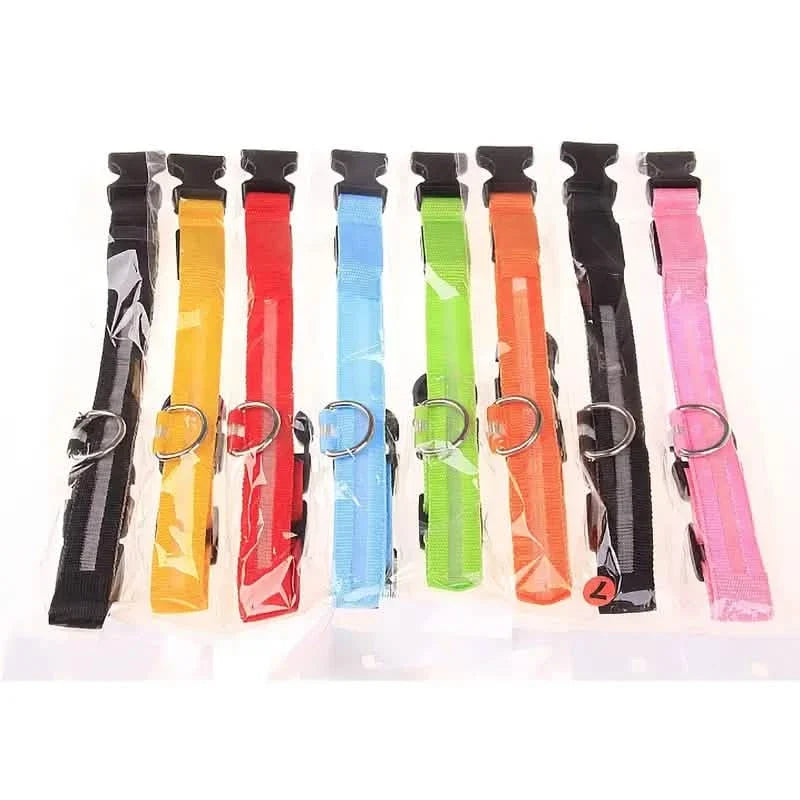 LED Dog Collars Light Adjustable Flashing Luminous Collar Night Anti-Lost