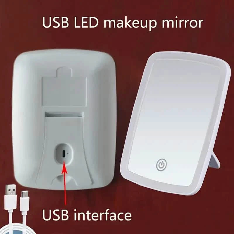 LED Makeup Mirror with Touch Sensor - 3 Color Lighting Modes