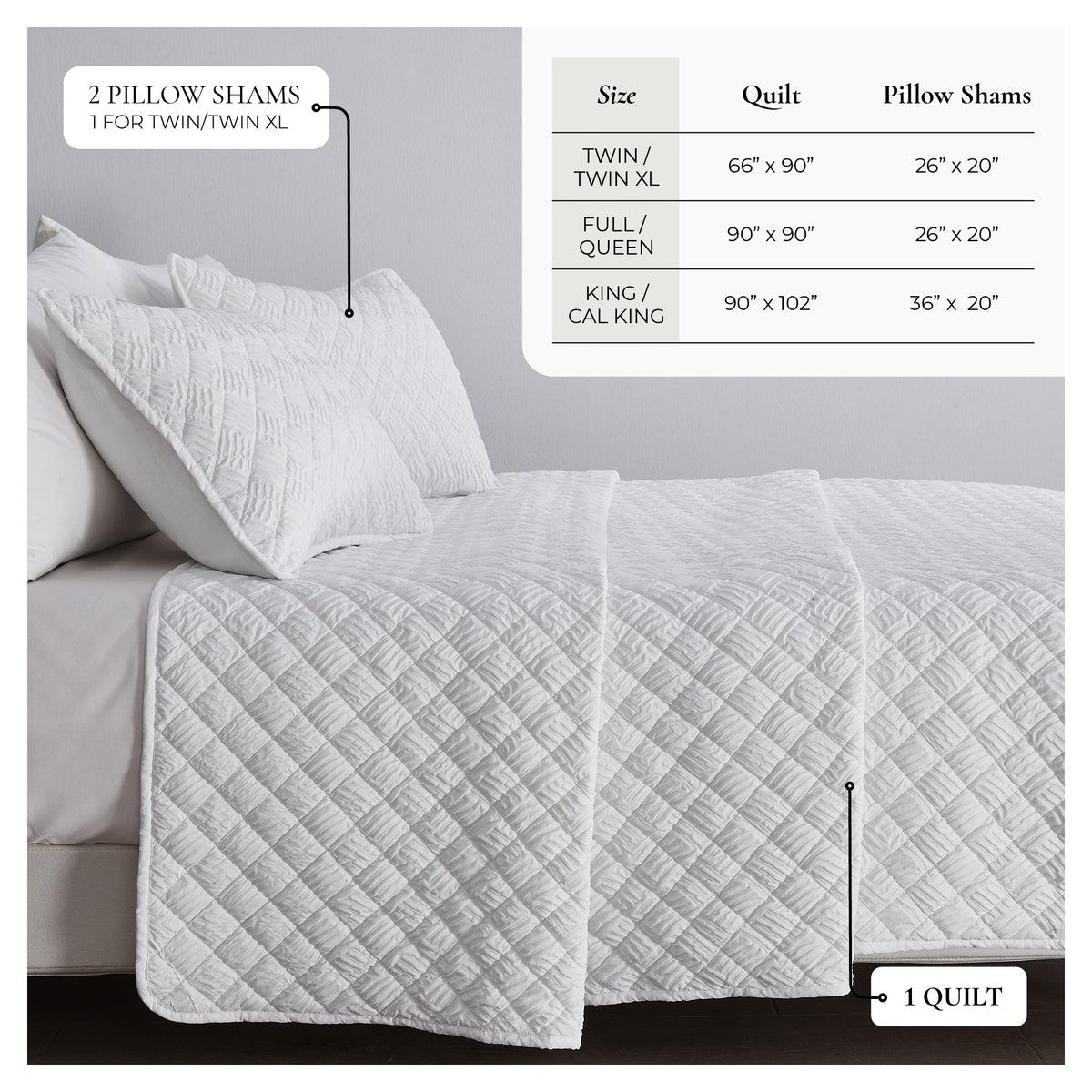 Diamond Embossed Quilt Set - Diamond Microsculpt Collection