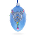 French Designer Jeweled Conquests Necklace Glass Egg Christmas Ornament 4 Inches