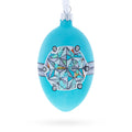 American Art Nouveau Jeweled Diamond Ring Glass Egg Christmas Ornament 4 Inches