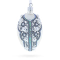 French Couturier Pearls on White Pendant Necklace Glass Egg Christmas Ornament 4 Inches