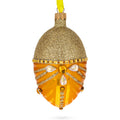 Glittered Orange Glass Egg Christmas Ornament 4 Inches