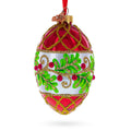 Berries on the Branch Glass Egg Ornament 4 Inches