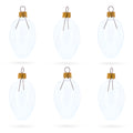 Set of 6 Clear Mini Glass Egg Ornaments 2.9 Inches