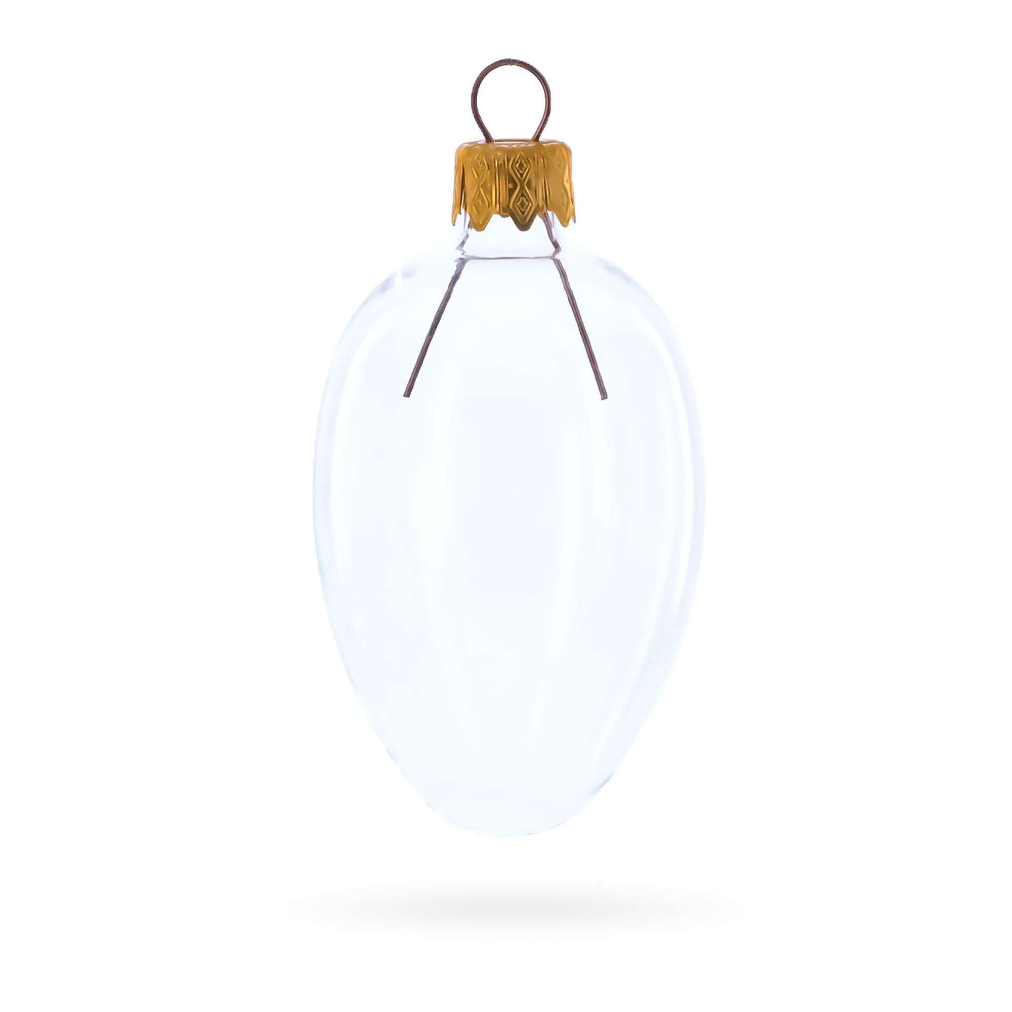 Set of 6 Clear Mini Glass Egg Ornaments 2.9 Inches