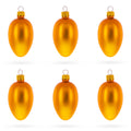 Set of 6 Matte Gold Mini Glass Egg Ornaments 2.9 Inches