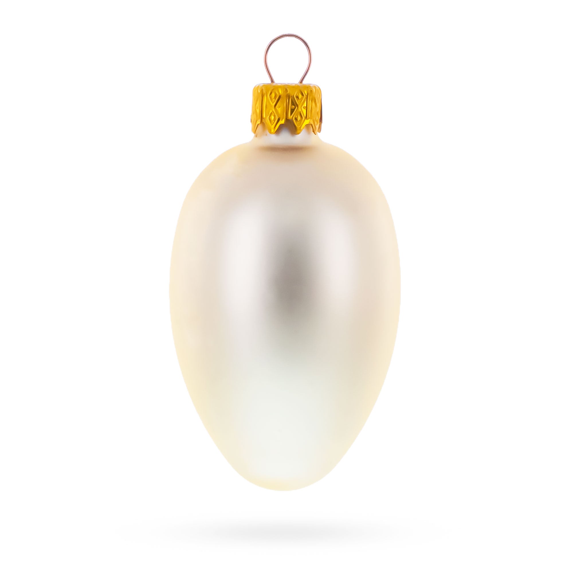 Set of 6 Champagne Mini Glass Egg Ornaments 2.9 Inches