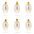 Set of 6 Champagne Mini Glass Egg Ornaments 2.9 Inches