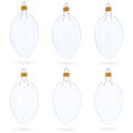 Set of 6 Clear Glass Egg Ornaments DIY Craft 4 Inches