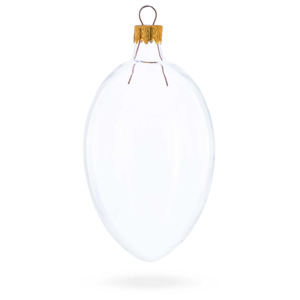 Set of 6 Clear Glass Egg Ornaments DIY Craft 4 Inches