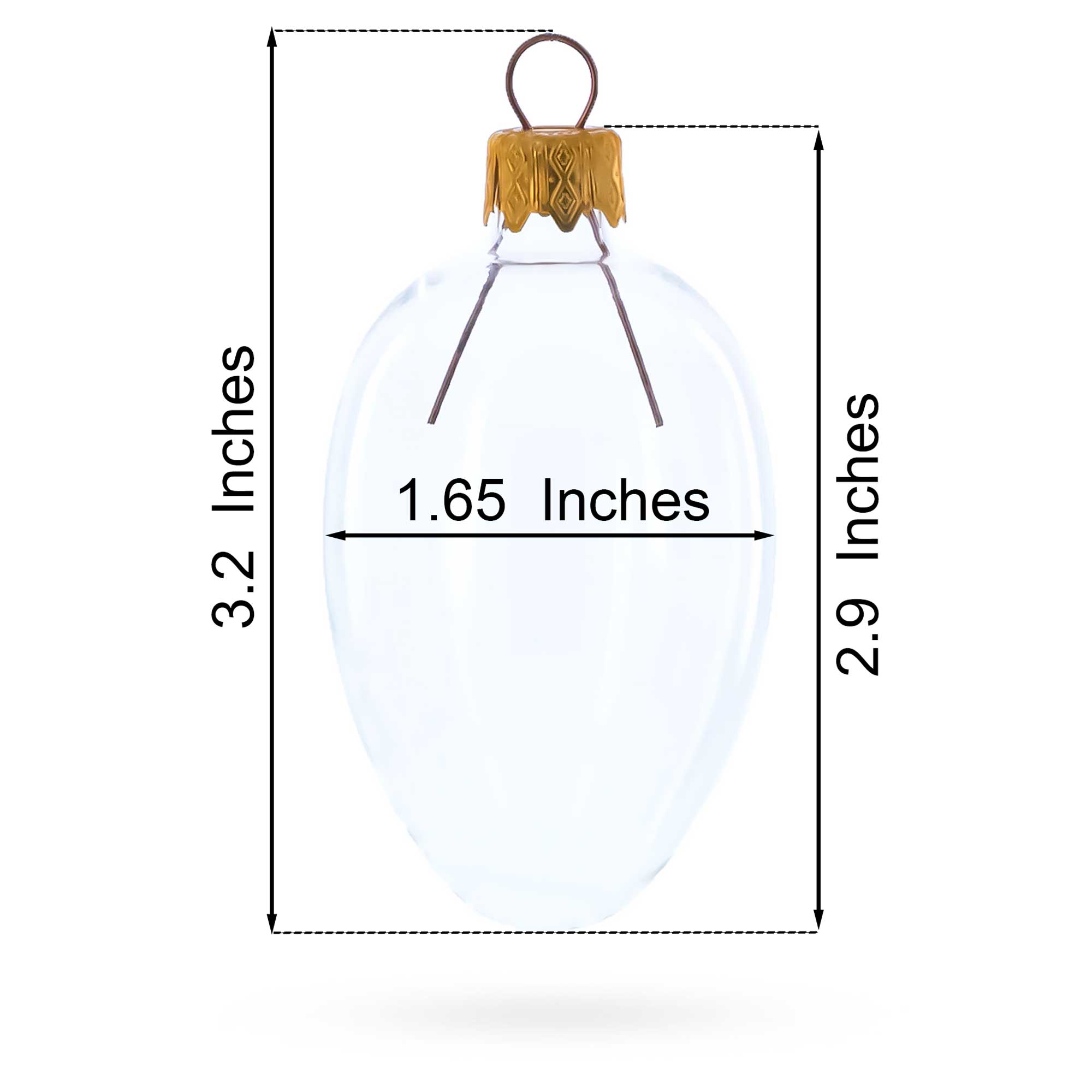 Set of 6 Matte Blue  Mini Glass Egg Ornaments 2.9 Inches