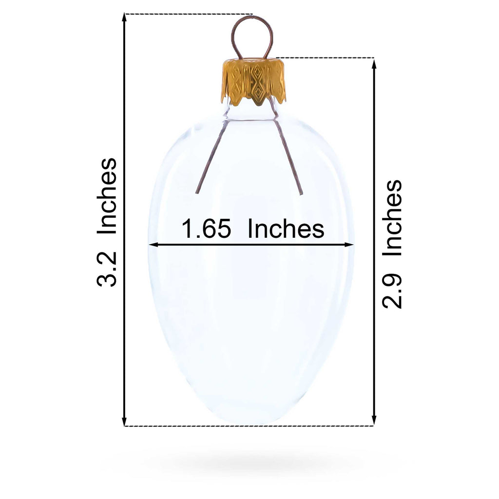 Set of 6 Glossy Blue Mini Glass Egg Ornaments 2.9 Inches