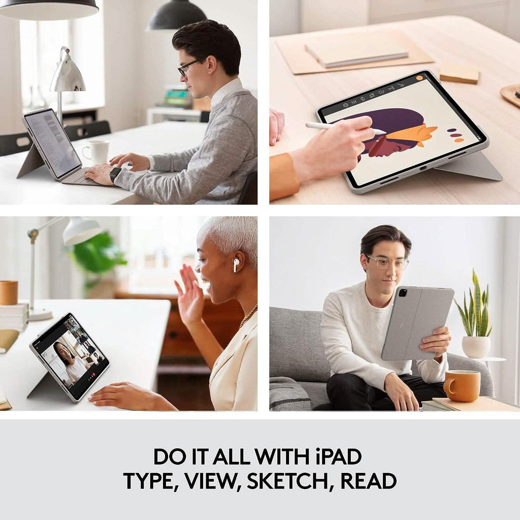 Logitech Combo Touch iPad Pro 12.9-inch (5th, 6th gen - 2021, 2022) Keyboard Case - Sand USA Layout