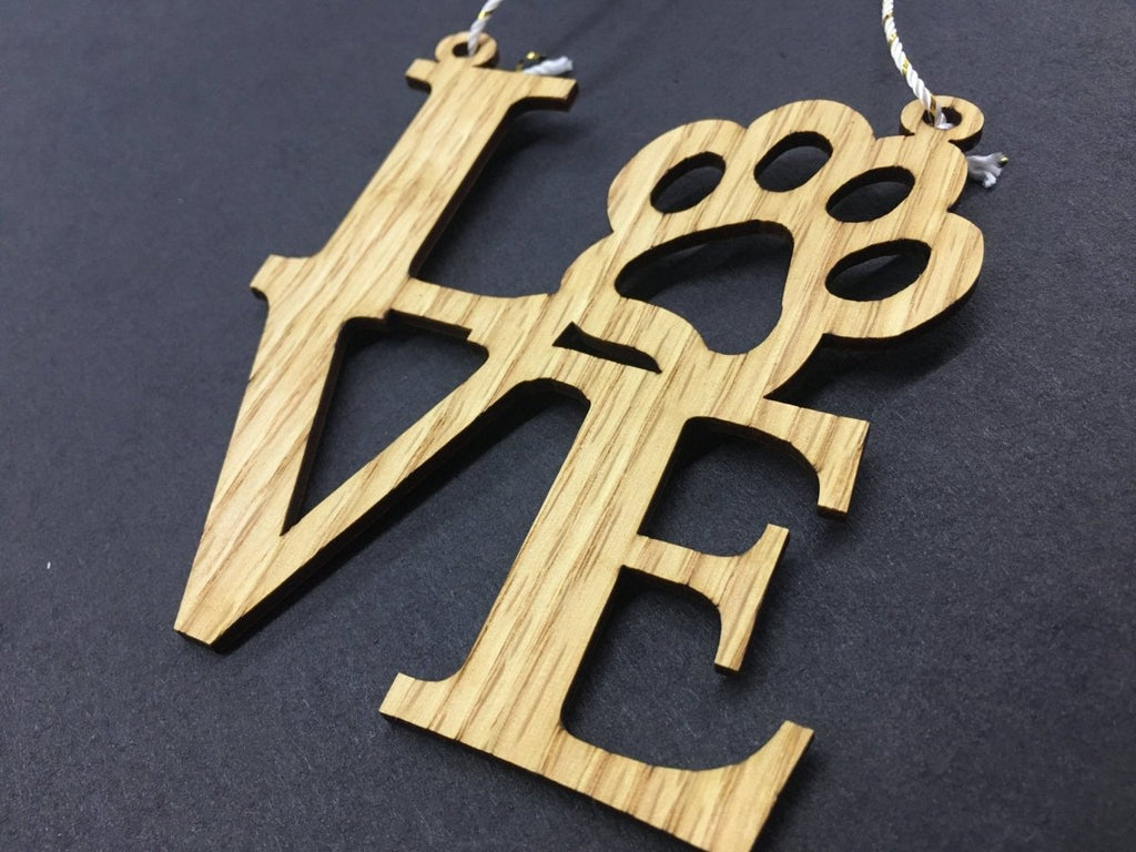 Love Paw Print Ornament