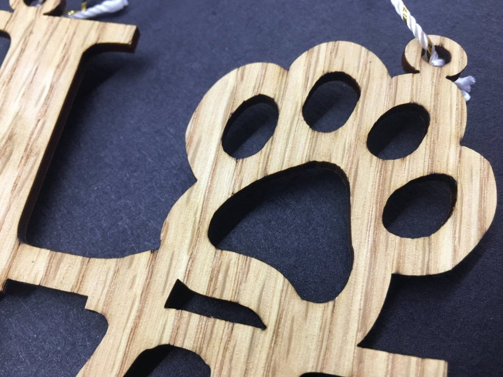 Love Paw Print Ornament