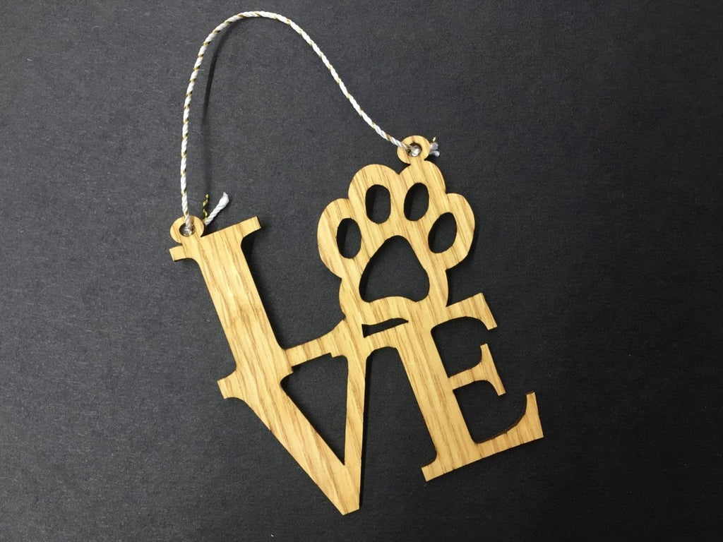 Love Paw Print Ornament