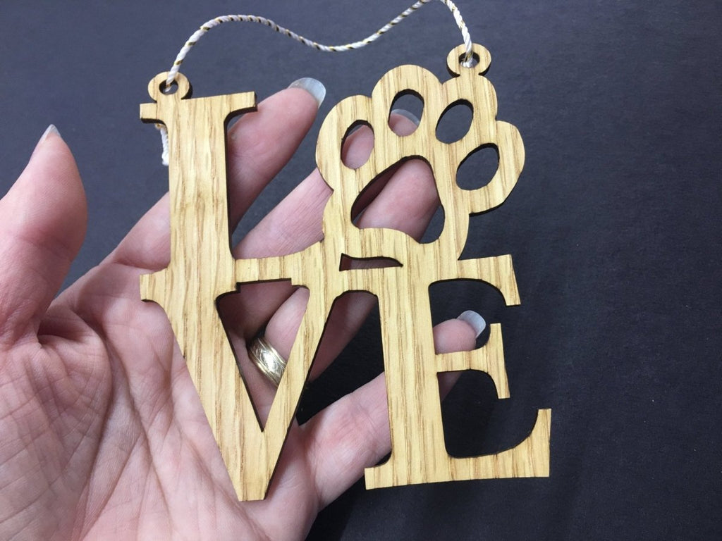 Love Paw Print Ornament