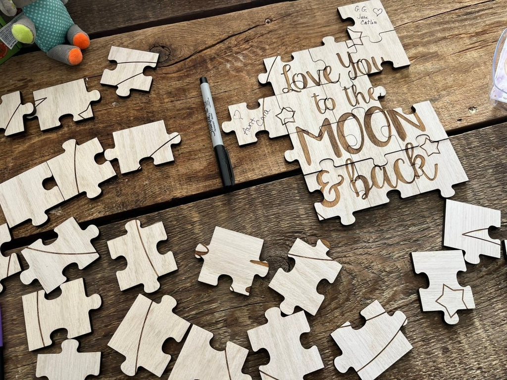 Love You to the Moon and Back Baby Shower Guestbook Puzzle