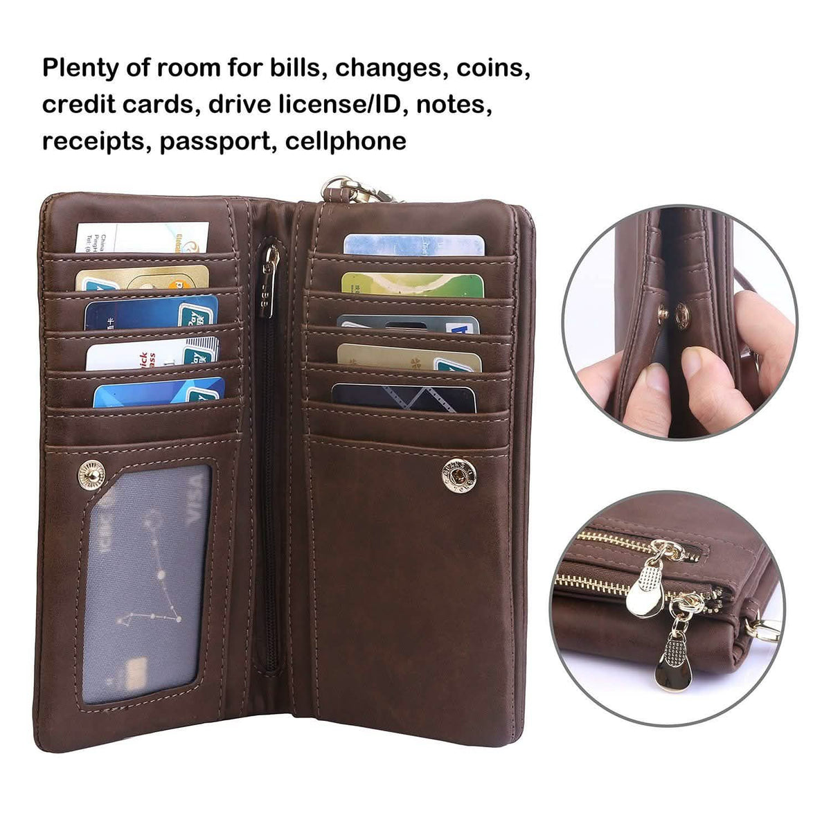 Luxury Women's Leather Clutch Wallet