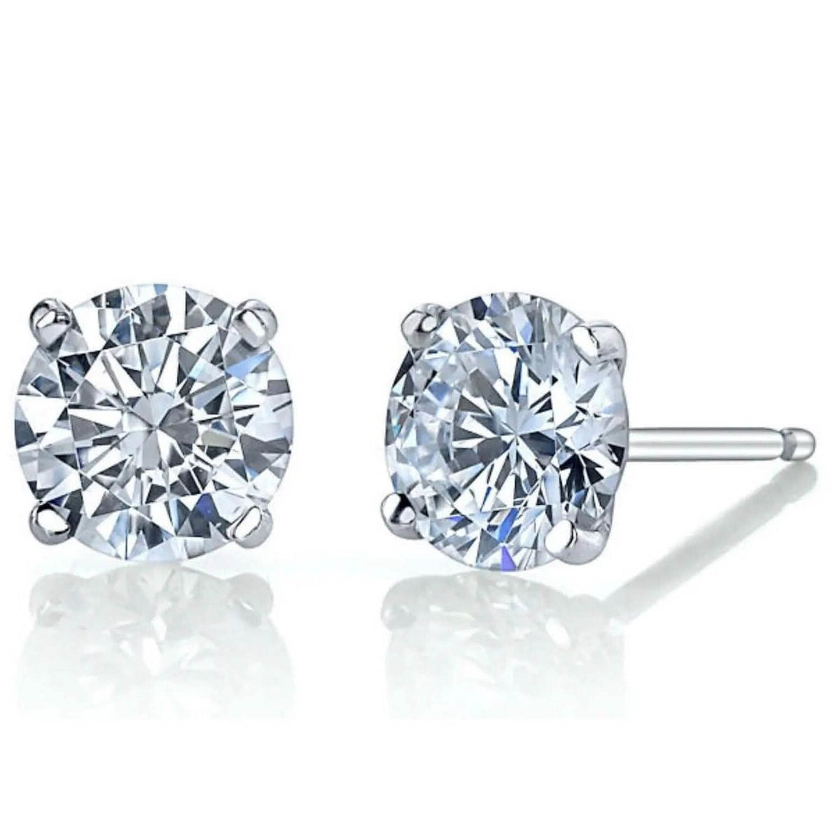 Martini 6.00 Ct D Vs1 Round Lab Created Diamond Earrings 4 Prong 14 K White Gold