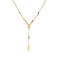 RMZ GOLD NYC 14K Gold Multicolor Virgin Mary Necklace - Made In Brazil