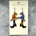 Mismatch Witch Hat & Shoes Dangle Earrings