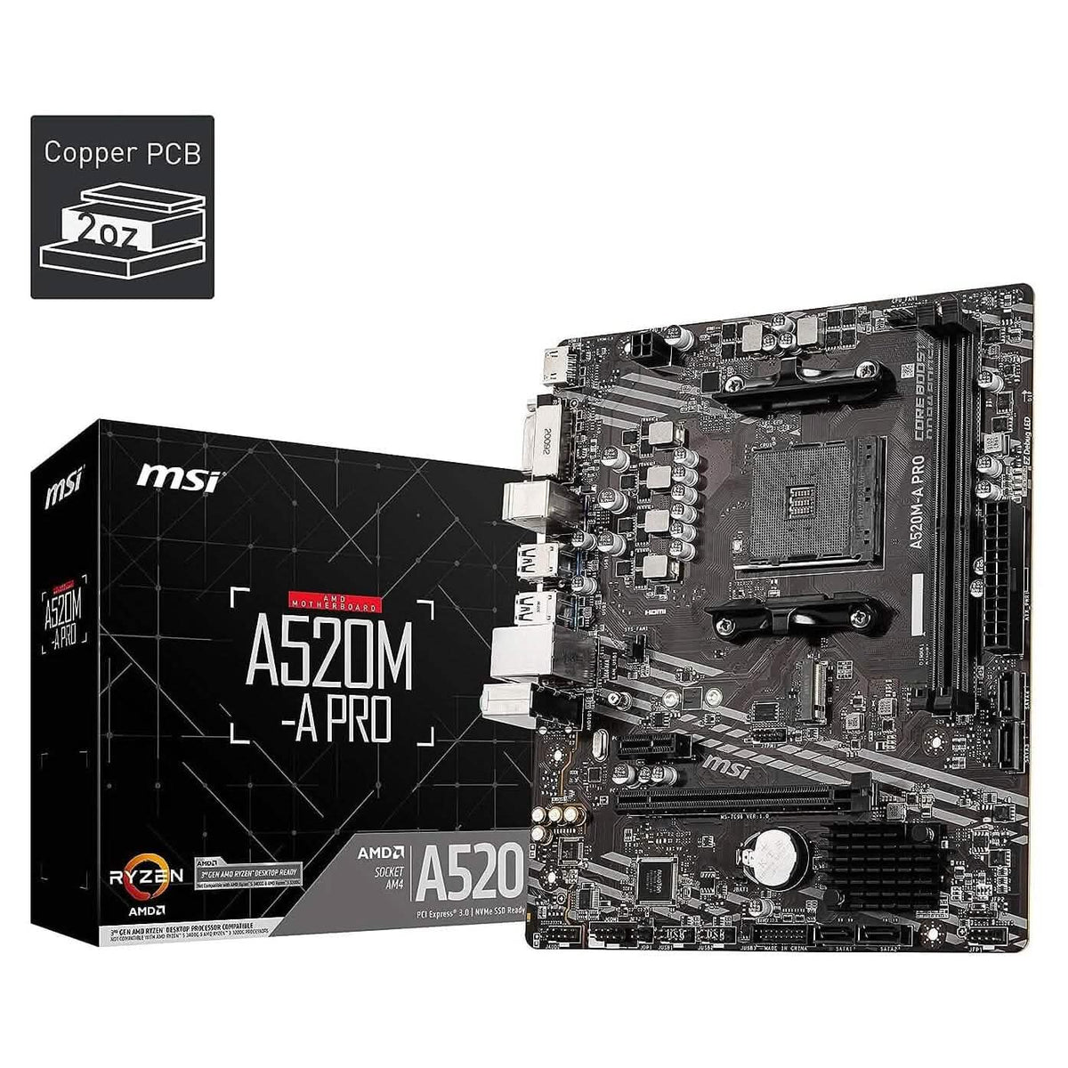MSI A520M-A PRO Gaming Motherboard  (Refurbished)