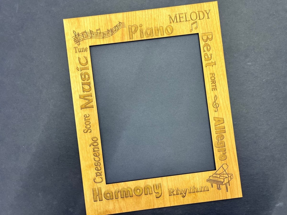 Music Picture Frame Alder Wood - 11x14 Frame Holds 8x10 Photo
