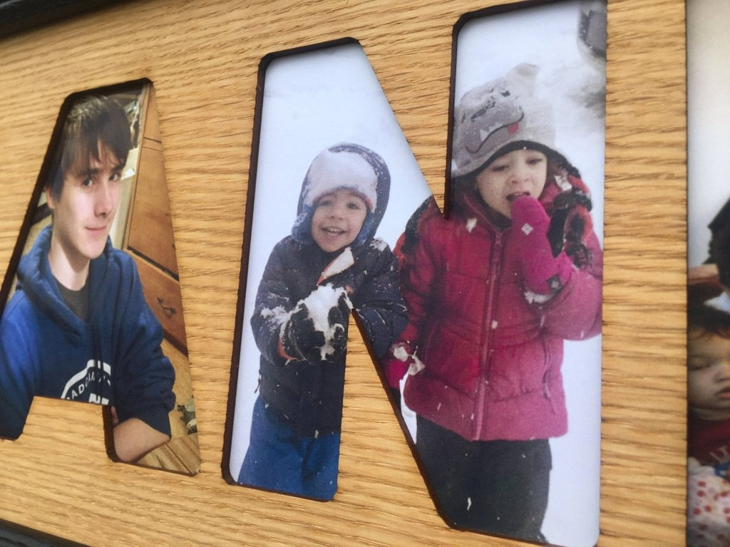 Name Picture Frame - 6"x32" Holds 4x6 Pictures