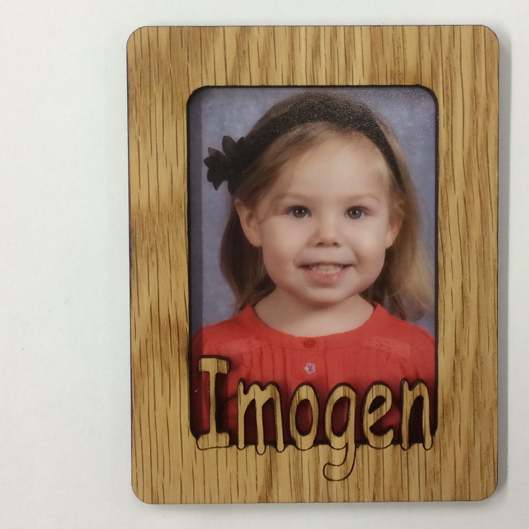 Name Picture Frame Refrigerator Magnet - Holds a 2x3 Photo