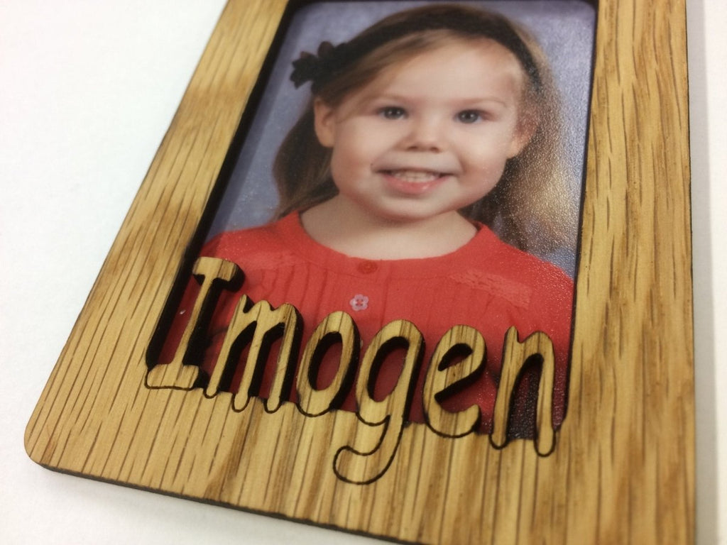 Name Picture Frame Refrigerator Magnet - Holds a 2x3 Photo